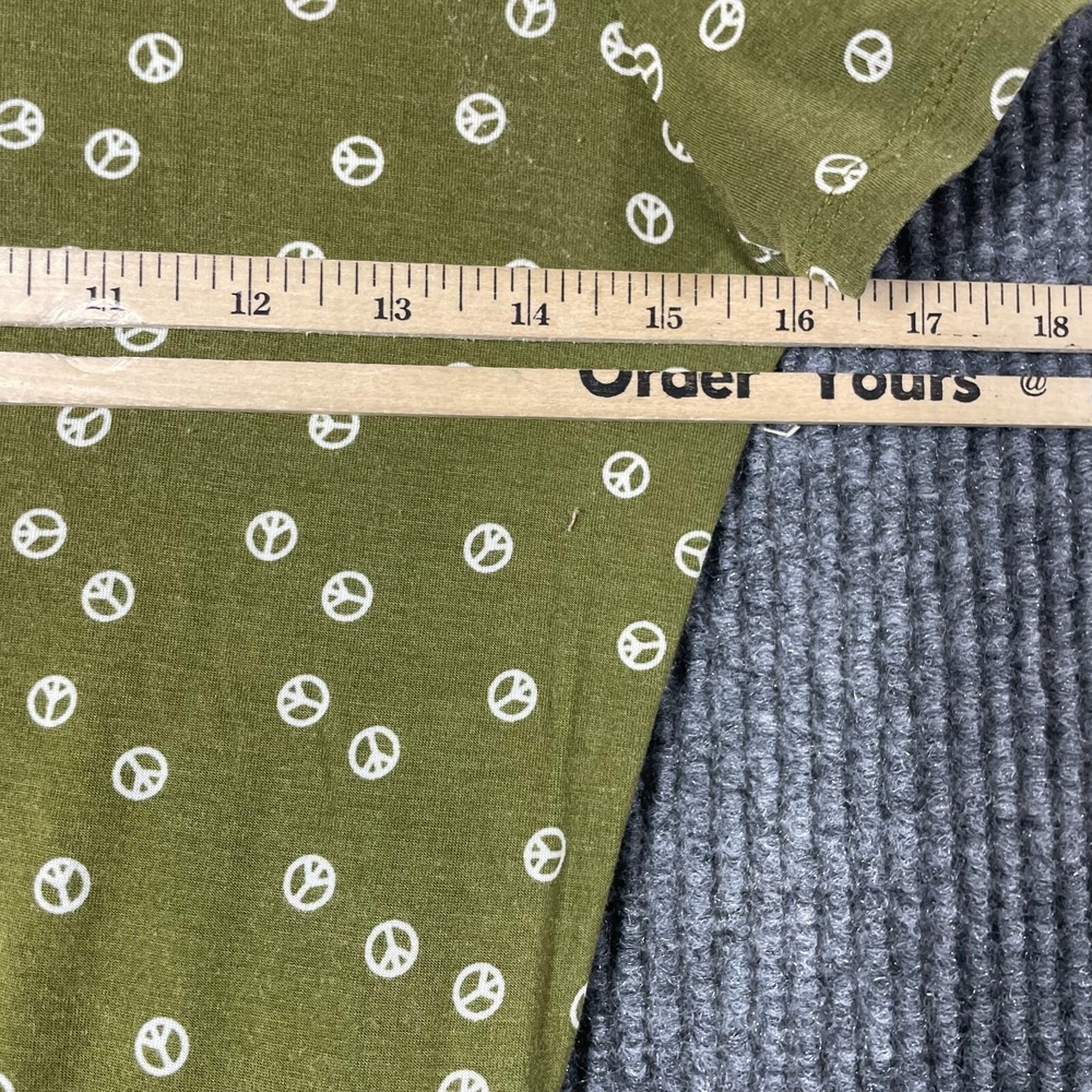 Modcloth Dress Womens Small Green Short Sleeve Peace Signs Hippie‎ Lightweight - Picture 6 of 10